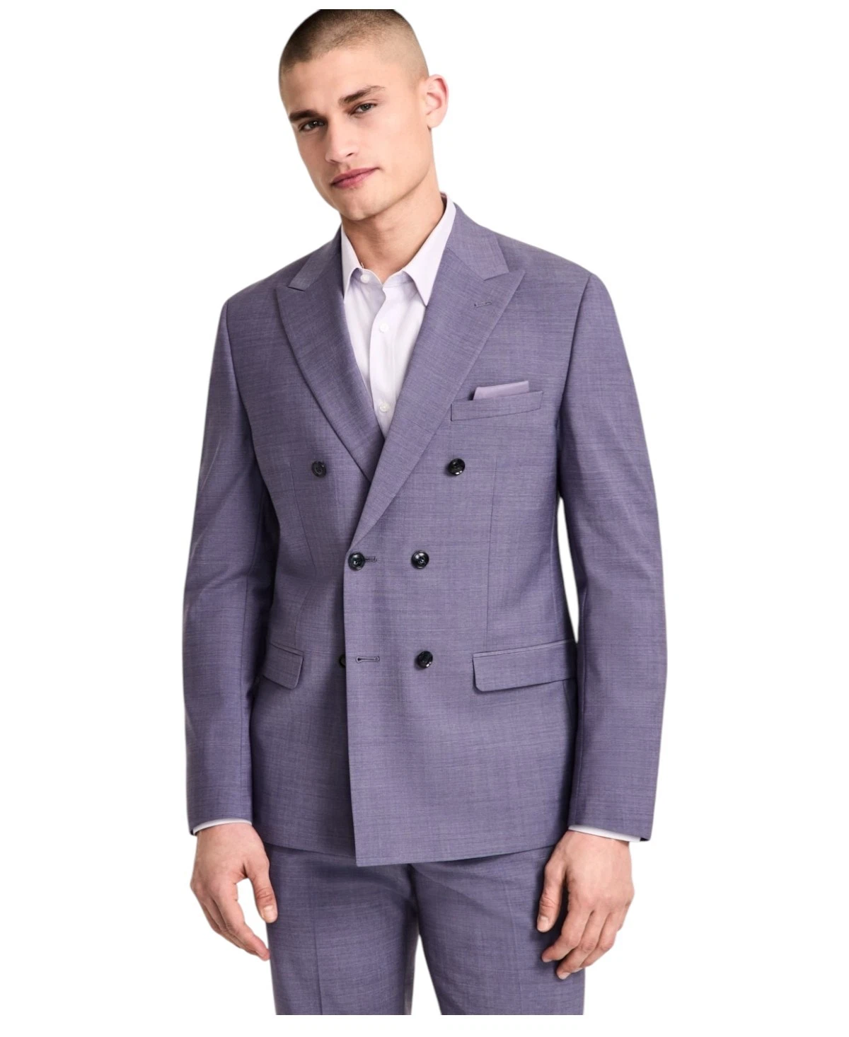 Bar Iii Mens Slim fit Double Breasted Suit Jacket Blazer 40 L Purple Solid