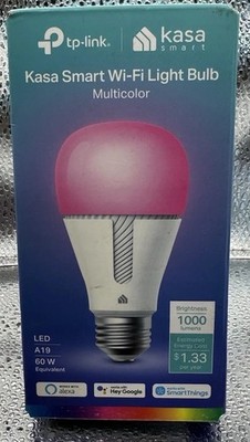 Kasa Smart Light Bulb - LED Multicolor Smart Wi-Fi Alexa Google 1000 Lumens A19