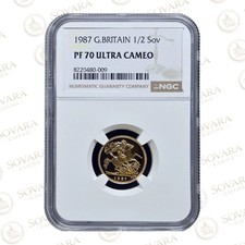 1987 Gold Proof Half Sovereign PF70 Ultra Cameo
