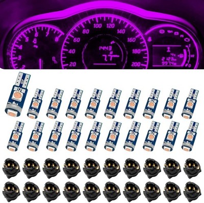 74 LED Super Bright T5 37 74 Twist Lock Bulbs for Dash & Instrumen Color: pink