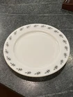 VTG PYREX GREEN LEAF 10" Corning DOUBLE TOUGH Tableware MILK GLASS DINNER Plate