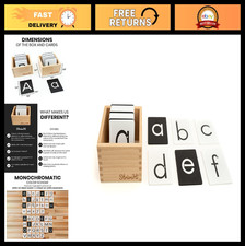 Montessori Sandpaper Letters Set - Tactile Lowercase Alphabet Cards for Sensory