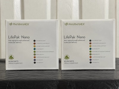2Pack Nu Skin Pharmanex LifePak Nano 60 Packets - New Sealed - Exp 8/2029