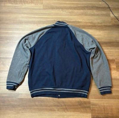 Polo Ralph Lauren Fleece Varsity Baseball Jacket Navy Blue Gray