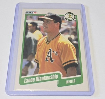 1990 Fleer Lance Blankenship #1 Oakland Athletics Baseball Card