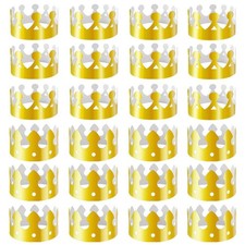 28 Gold Paper Crowns for Birthday Baby Shower 2 Styles