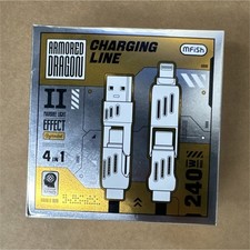 mFish Armored Dragon II 4-in-1 Fast Charge Cable USB-A USB-C 2m Pink