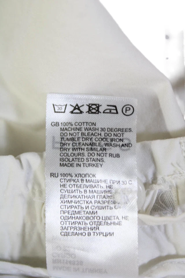 Pantalones cargo Reiss para mujer de algodón plisados con lazo cintura cónicos blancos talla 34" Foto 4 de 4