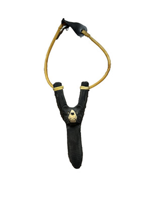 Hand Carved Black Bear Slingshot Hunting Survival