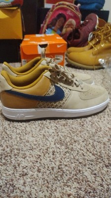  82 AF-1 Nike Air Force 1 Low Premium Bird's Nest Tan Red Blue Gum 318775-241