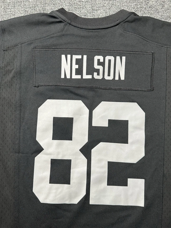 年轻球衣 Nike Raiders Jordy Nelson #82 黑色青少年 M 10-12 岁,M 码 — 第 3/4 张图片