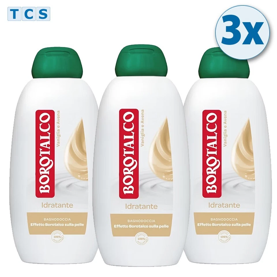 BOROTALCO Bagnodoccia Vaniglia & Avena, 3x Duschbad Vanille & Hafer 450ml