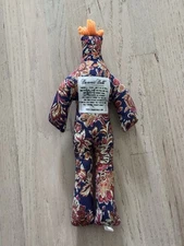 Dammit Doll Plush Doll With Orange Yarn Hair Paisley Design 12” Colorful
