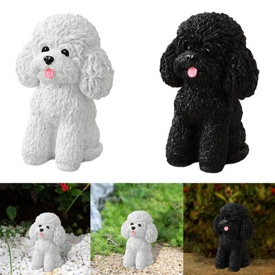 Sitting Dog Statue Indoor Outdoor Decor Adorable 7.48x5.12x4.72inch Garden Puppy