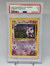 Sabrina’s Gengar #14/132 Holo Rare 2000 Pokemon Gym Heroes SWIRL PSA 5