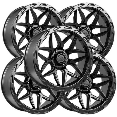 (Set of 5) Lock Off-Road Matrix 20x10 5x5''/5x5.5'' -18mm Matte Black Wheels Rims