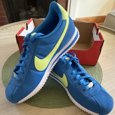 Nike Cortez BG Blue Green Low Top Sneakers Size 7W Lace Up Athletic