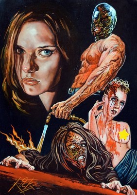 13 Notizen in Rot / Original Rick Melton Ölgemälde / Medien Buch Cover Kunstwerk