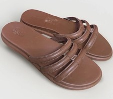 Olukai Women's Tiare Slide Comfort Sandal Fox Brown Leather Size 10