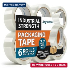 Clear Packing Tape, 6 Rolls 1.88inches Wide, 65 Yards Per Roll, 390 Total Yards