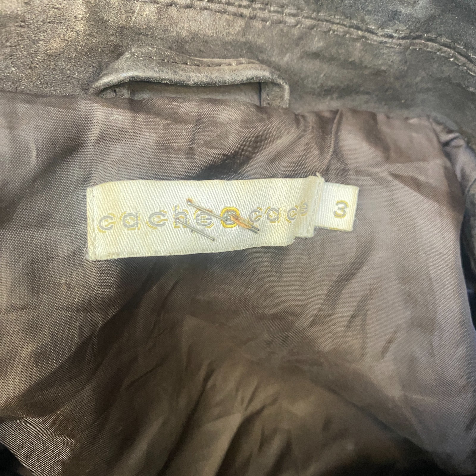 Cache Cache Suede Leather Blazer Jacket Women Med… - image 4