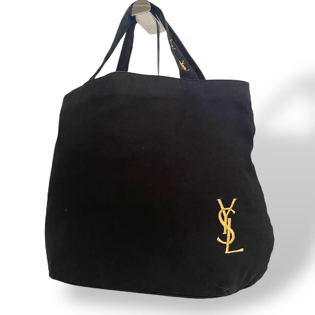 Borsa tote Yves Saint Laurent tela nera novità importazione Giappone rara