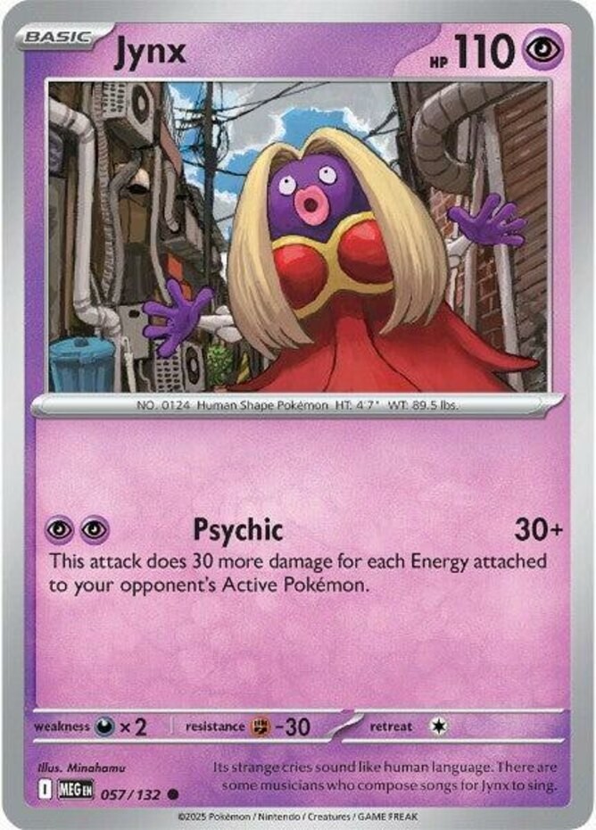 Jynx - 057/132 - Common - Reverse Holo - Near Mint - Mega Evolution - Base Set