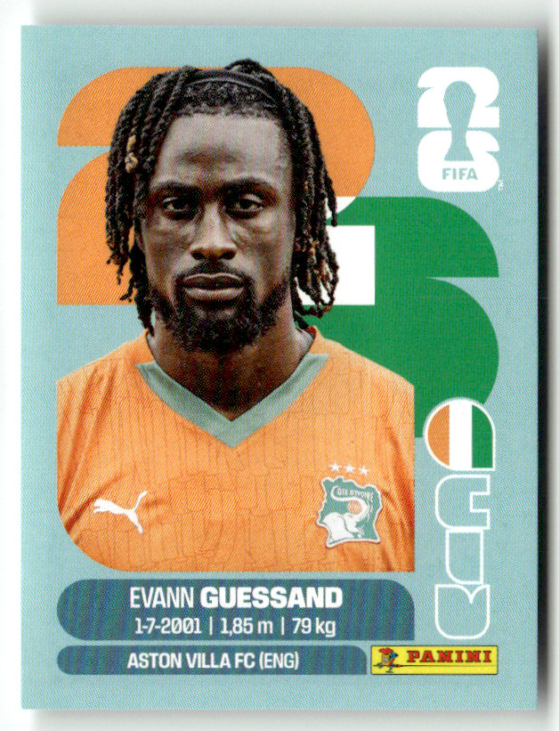 Panini 2026 World Cup WM Soccer Sticker No CIV 19 Evann Guessand Côte d'Ivoire