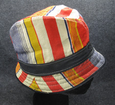 Vintage RETRO Bucket Hat Striped Colorful Size Large READ DESCRIPTION