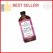 HERITAGE STORE Organic Castor Oil - Glass Bottle - Nourishing Treatment for Hair