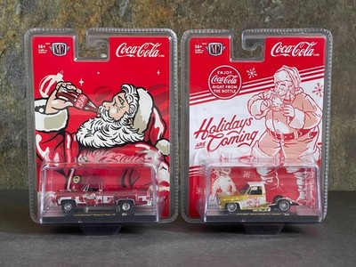 M2 Machines Coca Cola Christmas Chevy Cheyenne Super 30 + GMC Sierra Grande 15