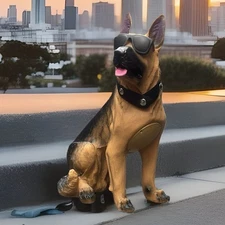 German Shepherd Dog bluetooth speaker Fm Radio usb 12”6”6”2lb