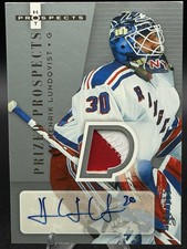 2005-06 Fleer Hot Prized Prospects Rookie Auto /199 Henrik Lundqvist Patch