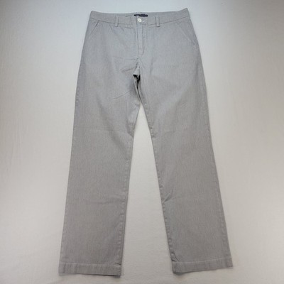 Vince Chino Pants Mens 36x33 Blue White Micro Stripe Straight Leg 100% Cotton
