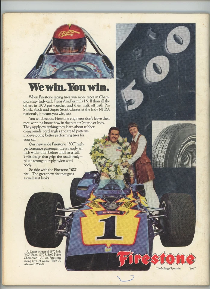 1971 Indy 500 Race Car Program! Indianapolis Auto Racing Indycar Al Unser Sr Win - Image 3 of 4