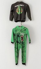 MINECRAFT CREEPER UNION SUIT PAJAMAS ONE PIECE BOYS 8 HOODIE COSTUME
