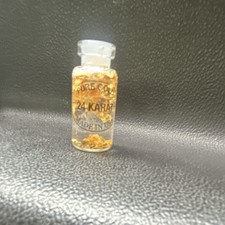 Pure Gold 24 Karat Leaf Flakes 0.999 Fineness in Bottle or Vial