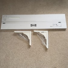 IKEA BERGSHULT Wall Shelf 80x20 White with 2 Ramshult Brackets New