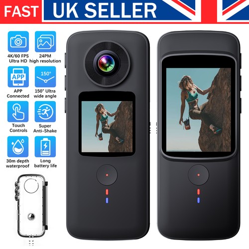 Fit INSTA 360 4KHD Wifi Action Camera Waterproof Vlog Sports Selfie Premium Kits