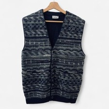 Vintage Rodes Knitted Sweater Vest Men's Large/XL Navy Pattern Grunge 90s Retro