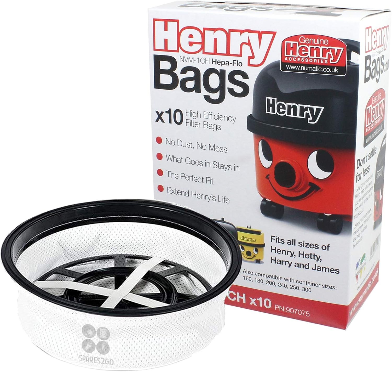 Numatic Vacuum Bags + Filter 12" Hepa Flo Henry Hetty James Vacuum - Image 3