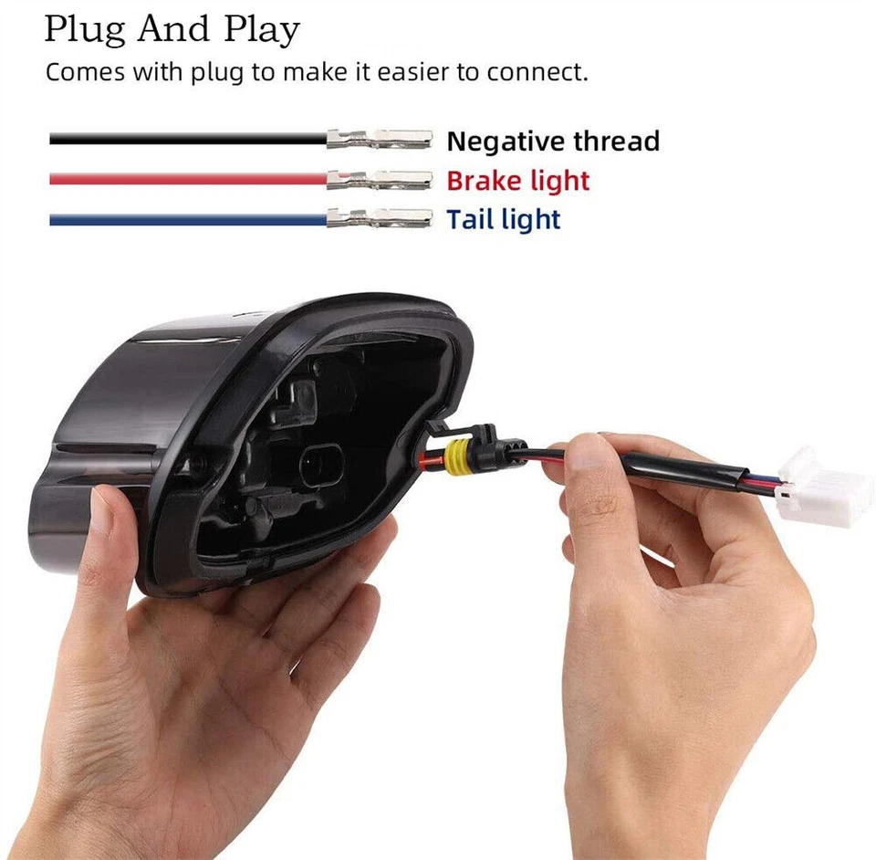 Smoked LED Tail Light Stop Lamp For Harley Touring Dyna Glide Softail Sportster — 第 3/4 张图片