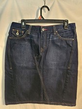 NWOT Tommy Hilfiger size 6 Small knee length 100 Cotton Blue Denim Skirt