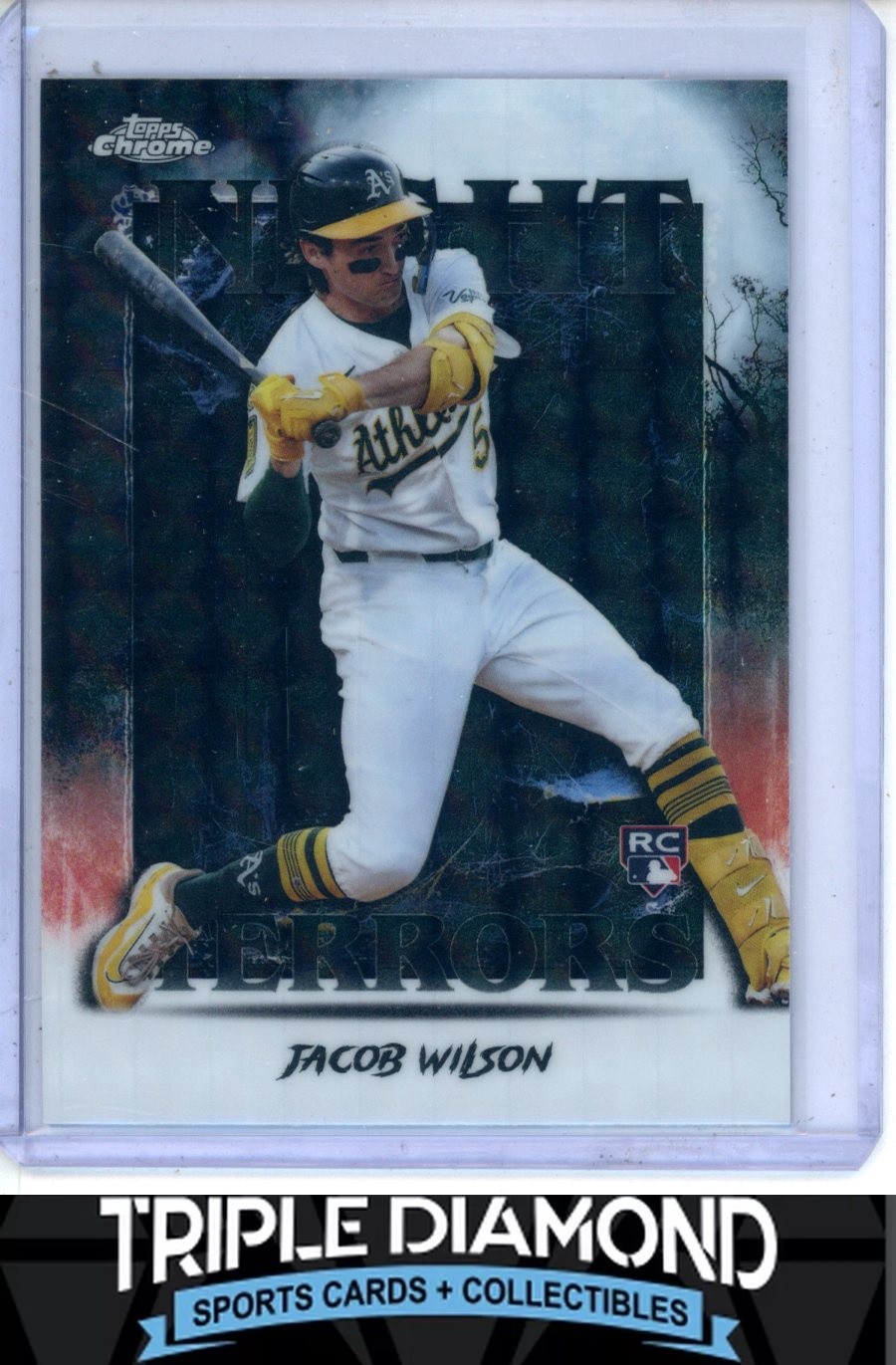 2025 Topps Chrome Update Jacob Wilson Rookie Night Terrors Geometric Refr Q369