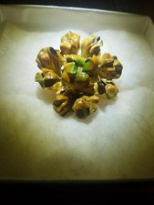 Vintage Estate Austria Enameled Flower Pin