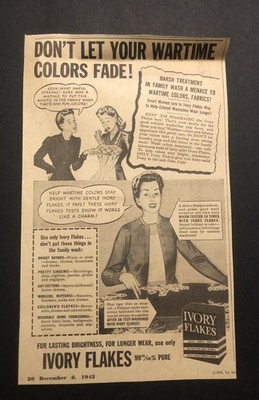 1942 Ivory Flake Laundry Soap Vintage Newspaper Ad 0C26
