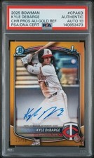 SSP /50 TRUE GOLD REFRACTOR AUTO 2025 BOWMAN CHROME KYLE DEBARGE PSA 10 (AUTO)