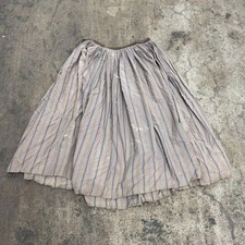 Vintage 40s does 1800s Edwardian Blue  Red Striped Cotton Prairie Maxi Skirt