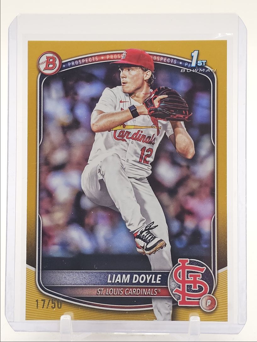 LIAM DOYLE 2025 BOWMAN DRAFT 1ST GOLD BORDER CARDINALS /50 Q3948