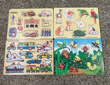 Melissa  Doug - Wood Puzzle - Fire Station - Transportation - Animals - Bugs